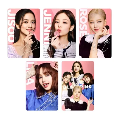 5 cái/bộ Kpop blackpink bưu thiếp nọc độc jennie thẻ Lomo Lisa tăng jisoo thiệp Album quà tặng cho người hâm mộ cô gái bộ sưu tập