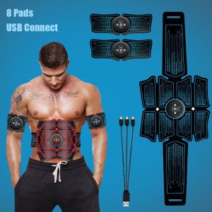 AccuWay EMS Abdominal Muscle Stimulator Trainer USB Connect Abs Fitness Equipment Training Gear Muscles Electrostimulator Toner Massage