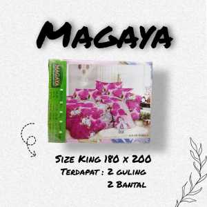 Sprei Magaya Size King 180x200 BANTAL 2 DAN GULING 2 BAHAN KATUN HALUS UKURAN KING