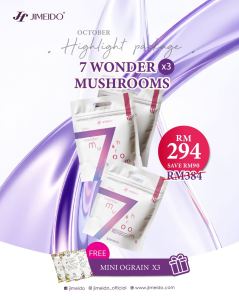 Oct Special Promo -Jimeido7 WONDER MUSHROOMS x3 (save RM 90 + Free Gifts)