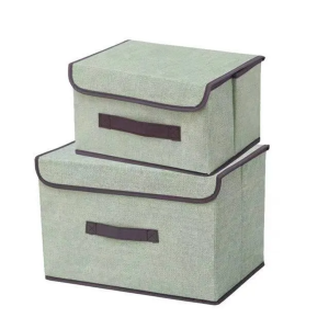 2 in 1 Storage Box Foldable Space Saving Organizer Box For Small Toys Books Clothes Organizer