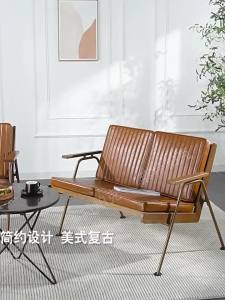 ⚡Industrial Style R American Loft Iron Sofa Bar Cafe Booth Dining Chair Is Very Simple People Chair Light Luxury