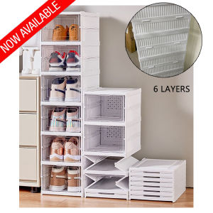 New 6 Layer foldable Shoe Cabinet Storage Box (Multicolor)