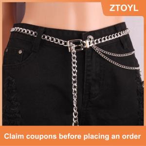 【ZTOYL】 Multi Layer Metal Chain Belts for Women Waistbands Long Tassel Waist Chain Dress Jeans Belts Lady Waistband Belts Women Body Chain