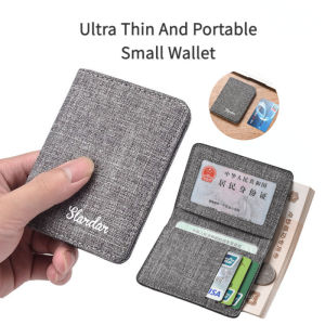 Ultra-Thin Mini Canvas Wallet Simple Small Wallet Female Male Driving License Card Holder Coin Purse