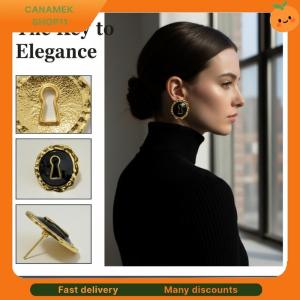 ❣️❣️❣️ Alloy Round Exaggerated Dangle Earrings Vintage Style Bold Metal Jewelry for Women Workwear Looks