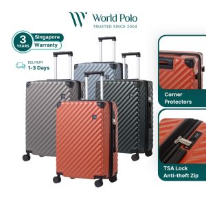 (SG READY STOCK) World Polo Heavy Duty Luggage | TSA Lock With Anti-Theft Zip And Corner Protector 20 24 28 inch