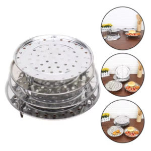 Multifunction Stainless Steel Steamer Shelf Round Cookware Steamer Rack Dumpling Bun Pot Steaming Tray Stand Kitchen Accessories