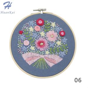 [Temporarily delisted] DIY Embroidery Floral Handcraft Needlework Cross Stitch Kit Cotton Embroidery Painting Embroidery Hoop Home Decor