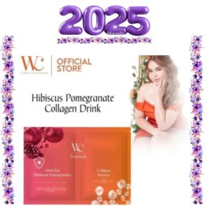 W&C Natural Flawless Glow Tea Hibiscus Pomegranate Collagen Booster Twin Pack Flavor Drink Mix