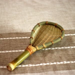 MIIQNUS Tự nhiên thuần khiết Sản phẩm bằng tre Gia dụng Đồ dùng nhà bếp Máy làm bằng tre Máy xúc gạo Muỗng thoát nước Rổ tre