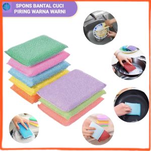 (Isi 5 Pcs) Spons Cuci Piring Sponge Gosok Dapur Anti Minyak Spon Scouring Pad Dashwashing