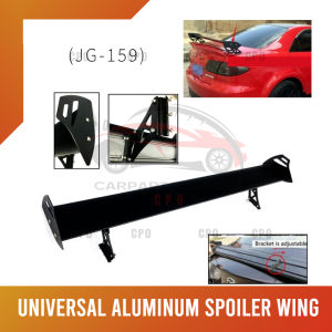 CPO 137cm JG-159  Aluminum Adjustable Single Deck Racing Rear Trunk Spoiler Black (4593)