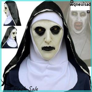 【WQ】 COD สยองขวัญสยองขวัญ NUN Latex Mask W/headline valak คอสเพลย์สำหรับเครื่องแต่งกายฮาโลวีน