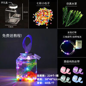 LZD  New Internet Celebrity Luminous Can Fish Ornamental Fish Bottle Micro Landscape Lightfish Complete Material Package Night Market Stall
