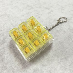 YESHE Keys Button Fidget Keychain DIY Keyboard Keycap Clicker Toy 9Keys Finger Keyboard Cap Adult