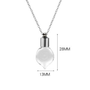 UNIITY Đồ Giữ tro Vòng cổ chai thủy tinh Có dây chuyền Kính trong suốt Vòng cổ tưởng niệm Di động Có thể đổ đầy Chai ước nguyện