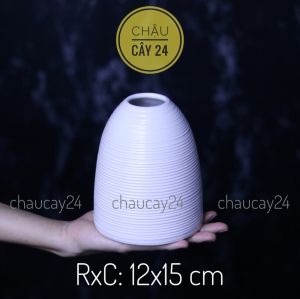 Bình cắm hoa gốm sứ dáng Chuông lọ hoa decor trang trí để bàn