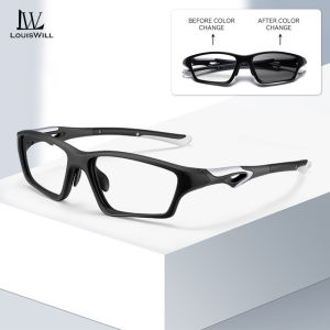 LouisWill Men Women Glasses Non-Prescription Glasses Anti Blue Light Flat TR90 Mirror Eyewear Anti-slip Photochromic Outdoor Travel Sports Men Trendy Glasses