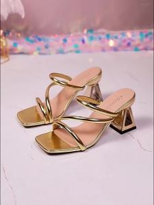 [Free Shipping] 2026 Large Size Chunky Heel Peep-Toe High-Heeled Sandals with Waterproof Platform and Thick Sole