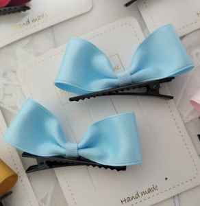 set 2 kẹp tóc tay thỏ đáng yêu cho bé gái( rybang lụa cao cấp hình thật)