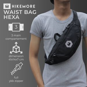 Waistbag Outdoor Tas Pria Wanita Hikemore Hexa