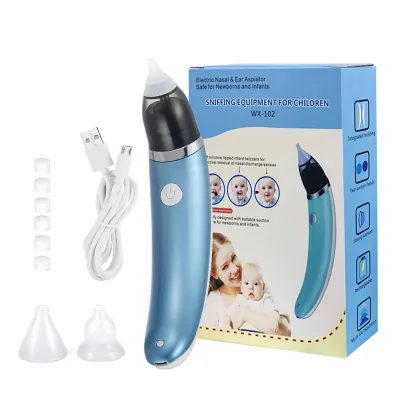 Electric Baby Nasal Aspirator 5 Gear With 2 Nozzles Rechargeable Nose Cleaner Safe Hygienic For 0-2yrs Infant MY01