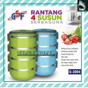 RANTANG SUSUN GSF / RANTANG 4 SUSUN GSF / RANTANG SUSUN STAINLESS 4 TINGKAT GSF / RANTANG PLASTIK BEKAL MAKAN GSF 3004 / GSF G-3004