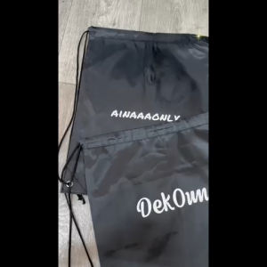 Customize String Bag Nylon Black | No MOQ | Waterproof Backpack Outdoor Women Men Nylon Bag