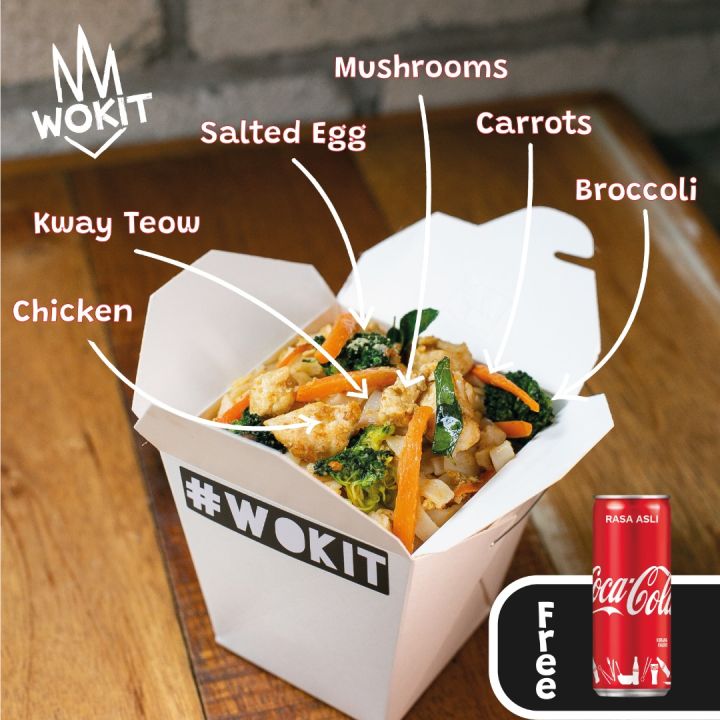 WOKIT BOX: Salted Egg Fried Kway Teow [Comes with Coca-Cola] | Lazada
