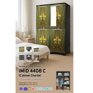 LEMARI PLASTIK NAPOLLY MEDIUM CABINET GANTUNG + CERMIN DRAWER + 4 TOWER [NAPBOX]