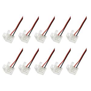 10Pcs No Welding Ribbon 2 Pin Led Strips Adapter Power Wire Connector for 3528 5050 LED Strips Lamps Connector Enduring