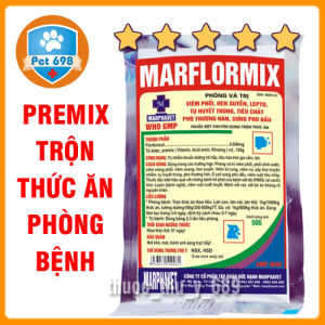 MARFLOMIX 50g PREMIX dùng cho heo phòng bệnh đường hô hấp và tiêu hóa trên heo gia súc gia cầm