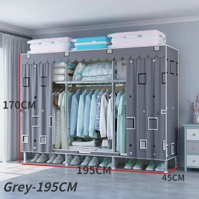23Mm Heavy Duty Alloy Steel Pipe Wardrobe Cabinet Big Size Steel Tube Reinforced Organizer Rack Stable Storage System For Living Room Cloakroom