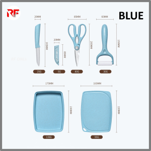 Baby Food Preparation set 5-in-1 Complementary Food Tools Ceramic Knife Scissor Peeler Chopping Board With Storage Tray For Travel Outdoor Picnic