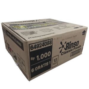 1 DUS/KARTON/BOX RINSO CAIR SIGNATURE PERFUME 1000 CLASSIC FRESH ISI 96+16 SACHET (DETERGEN)
