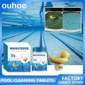 OUHOE Swimming Pool Chlorine Tablets Improve Water Quality Clarify and Deodorize Multi-functional Instant Cleaning Swimming Pools Multifunctional Effervescent Cleaning Tablet for Swimming Pools 100g Chlorination Tablet for Small Swimming Pool Cleaning. 