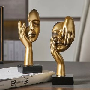 REGISTR Durable Creative Exquisite Cabinet Decoration Antiskid Base For Indoor Bedroom Handicraft Home Decor  Ornaments Abstract Statue Figure Sculpture Resin Crafts