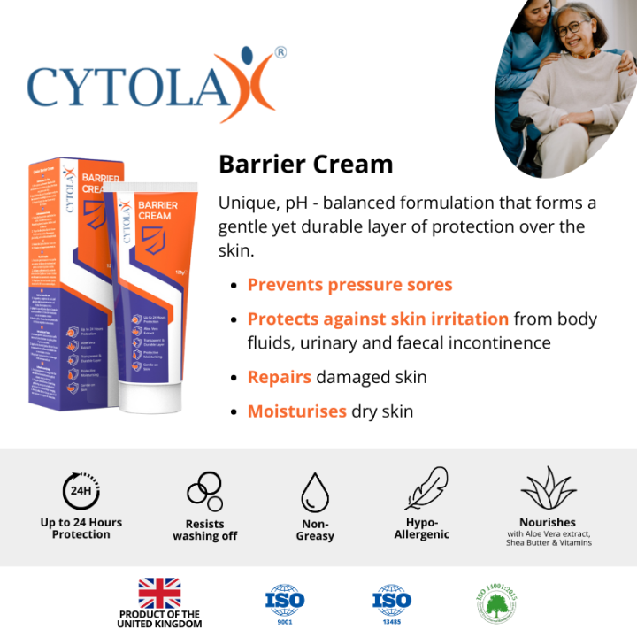 Cytolax Barrier Cream for prevention of pressure sores, incontinence