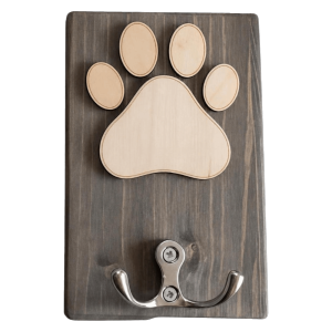 PYA94 Wooden Dog Paw Wall Hook Personalized Handmade Paw Print Hanger Unique Farmhouse Dog Lead Holder Home Organization