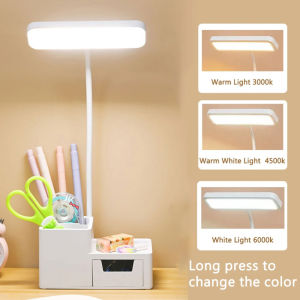 LED Table Desk Lamps Eye Protection Reading Night Light Pen Holder Reading Lamp Storage Drawer Table Lamp