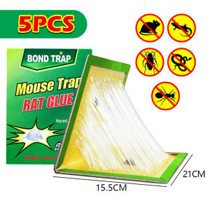 5PCS Mouse Catcher Trap Rat Terminator Rat Glue Board Mouse Trap Sticky Boards Super Glue Mouse Trap Indoor and Outdoor Foldable Pest Control Pad (Pelekat Tikus)