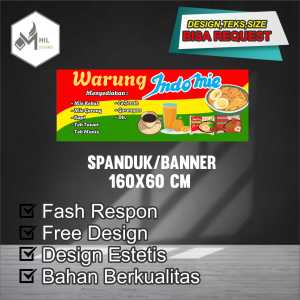 Spanduk Banner Size 160x60 Cm Warung Indomi Free Custom Design