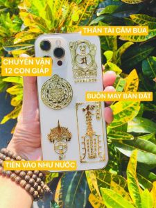 Bộ 4 linh Phù - Tiền Vào Như Nước + Thần Tài Cầm Búa + Chuyển Vận 12 Con giáp + Buôn May Bán Đắt - Miếng Dán Điện Thoại Tài Lộc May Mắn Bình An - Hình dán Linh Phù Dán Điện Thoại
