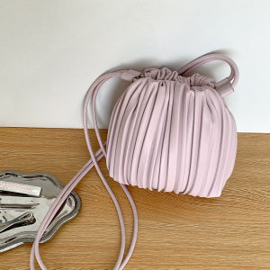 PU Leather Small Square Crossbody Bags for Women 2025 New Fashion Pleated Versatile Phone Shoulder Bag Korean Luxury Handbags2026
