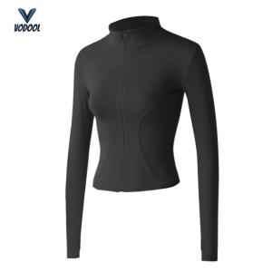 Women Zip-Up Running Jacket Quick-Drying Long Sleeve Activewear for Fitness Yoga [Vodool Center]