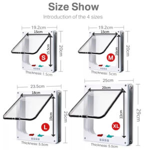 Pet Cat Dog Flap Door With 4 Way Locking System (WHITE)