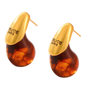 Thời trang mạ mạnh mẽ Bông Tai Giọt Nước Thép Hoops xách tay phụ kiện cho thời trang nữ thời trang