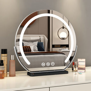 Makeup mirror circle rotating dresser beauty mirror home bedroom dormitory with LED light fill mirror