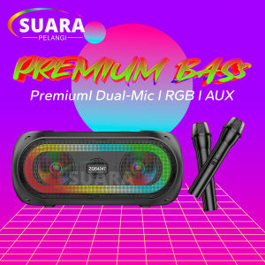 【PREMIUM BASS】Speaker Bluetooth Karaoke 2 Mic Besar Super Bass Polytron 8 Inch Wireless 100% Original MusiK Box Full Bass Portabel RGB Salon Aktif Hi-Fi Audio Powerful Bass Sound System Subwoofer Luar KTV Set Radio FM/TF-Garansi 12Bulan
